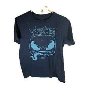 POP Tees Mens Medium Blue Venom Marvel Crew Neck Funko Pop Graphic Tee T Shirt